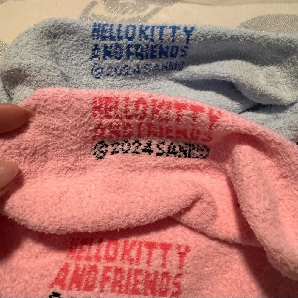 Hello Kitty Pink and Blue Cozy Socks NWOT